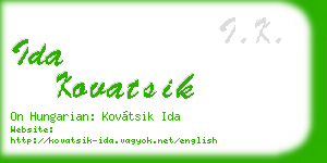 ida kovatsik business card
